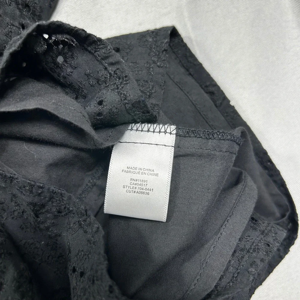 Nordstrom Rack Romper Womens 9‎ Black Eyelet Ruffle Boho Cottagecore